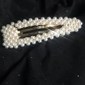 Pearled Brass Barrette